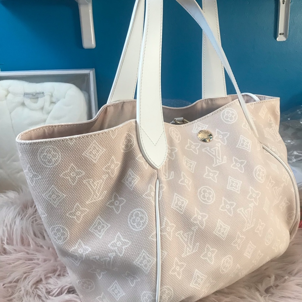 Sold out !!!Authentic Louis Vuitton LV Tote Bag Cabas Ipanema GM Pink Line bag. - Picture 10 of 16